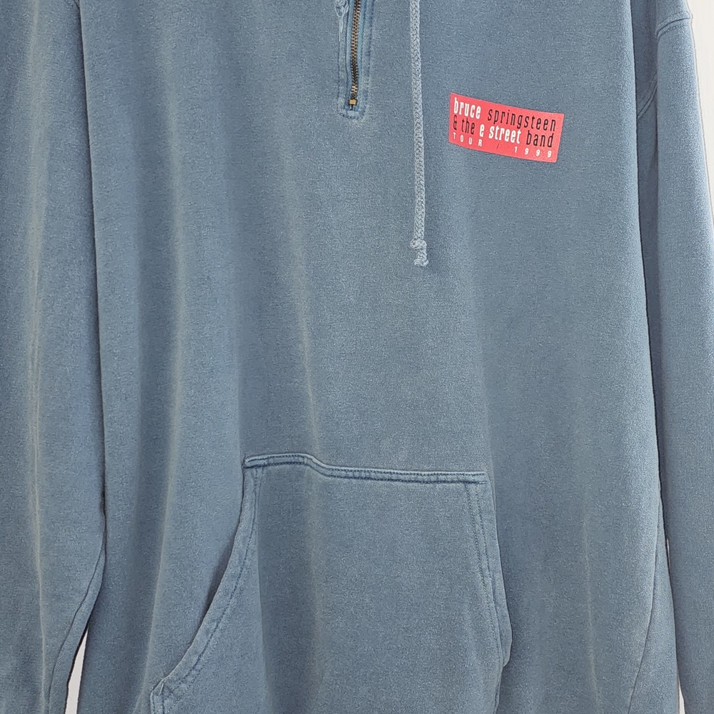 Vintage Bruce Springsteen 1999 Tour Pullover Hoodie in Slate Blueish Green